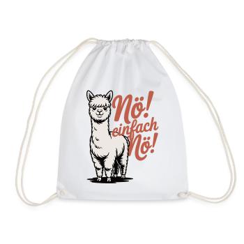 Nö einfach Nö Shirt mit Lama - Geschenk Lama Fans - Turnbeutel - Weiß - Vorne