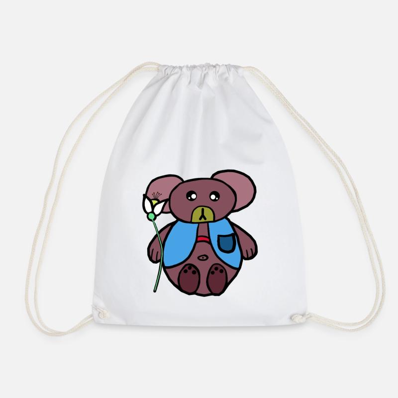 Teddy Teddy Bear Kids Child Bear Bears - Drawstring Bag - white