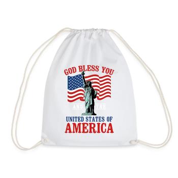 God Bless USA Patriotic Statue Liberty Flag Design - Turnbeutel - Weiß - Vorne