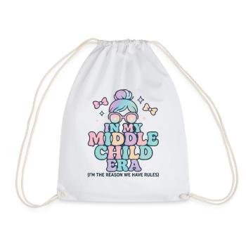 Daughter Family Humor In My Middle Child Era - Drawstring Bag - white - Front