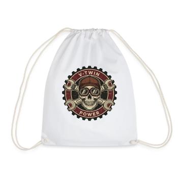 Moto Biker V-Twin Moteur Skull Skull Rocker - Sac de sport léger - blanc - Devant