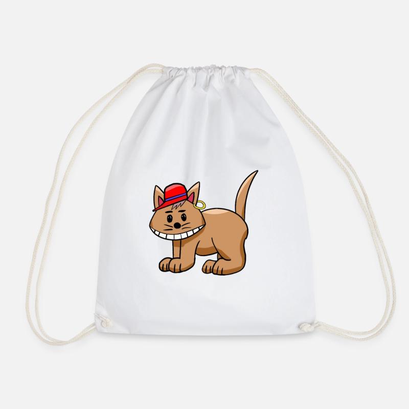 Cat funny funny cats teen - Drawstring Bag - white