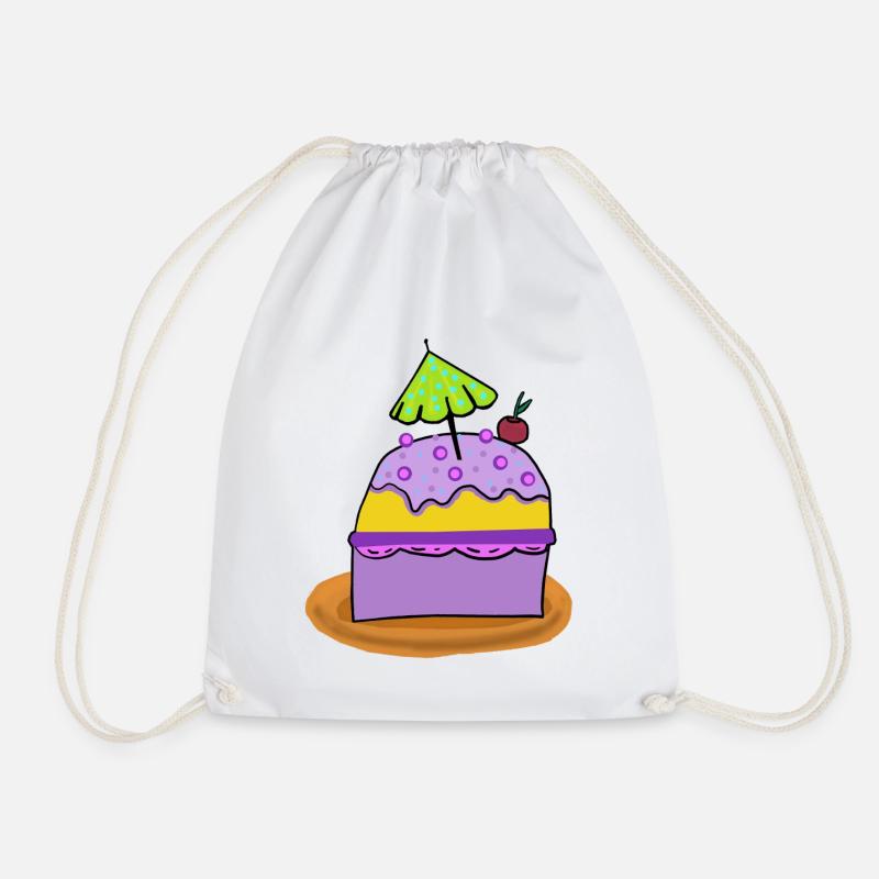 Birthday Muffin Cake Kids Child - Drawstring Bag - white