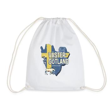 Västergötland in Schweden Retro Provinz Souvenir - Turnbeutel - Weiß - Vorne