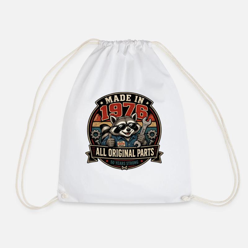 Raccoon Workshop 1976 Original Parts - Drawstring Bag - white