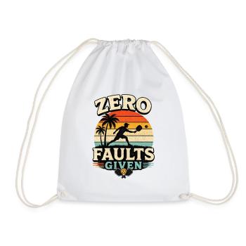 Zero Faults Given Retro Pickleball Design  - Turnbeutel - Weiß - Vorne