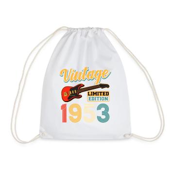 Vintage 1953 Electric Guitar Limited Edition Art - Drawstring Bag - white - Front