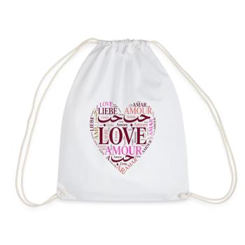 Love in Multiple Languages Heart – Romantic Design - Sac de sport léger - blanc - Devant