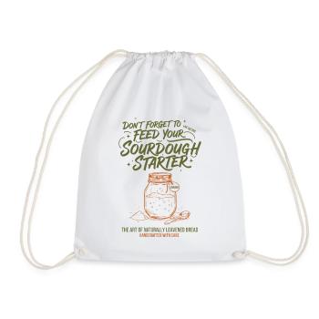 sourdough Starter Bread Baking Baker Era Local - Drawstring Bag - white - Front
