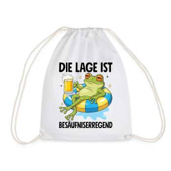 Die Lage Ist Besäufniserregend Frosch - Turnbeutel - Weiß - Vorne