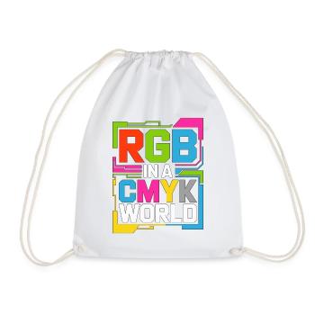Print Designer RGB In A CMYK World Print Expert - Drawstring Bag - white - Front