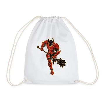 Devil Demon Mask Death Fantasy Satan Halloween - Drawstring Bag - white - Front