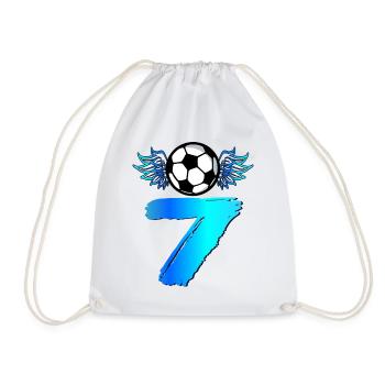 7. Geburtstag Sieben Fußball - Turnbeutel - Weiß - Vorne