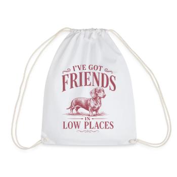 Funny dachshund design for dog owners - Drawstring Bag - white - Front