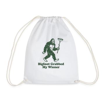 Funny Camping Sasquatch Bigfoot Got My Peni - Drawstring Bag - white - Front