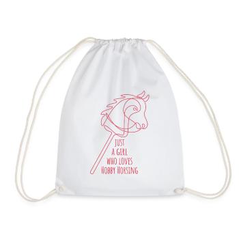 Juste une fille qui adore le passe-temps de monture | Équitation - Sac de sport léger - blanc - Devant