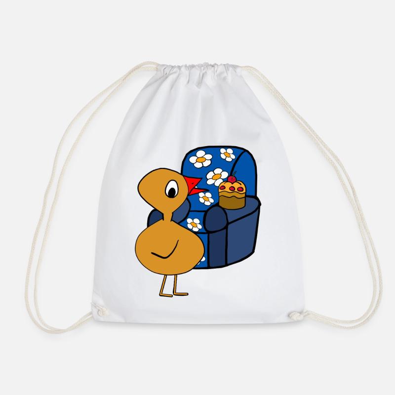 Chick Muffin Armchair After-Work Chicken - Drawstring Bag - white