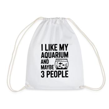 Ich mag mein Aquarium und vielleicht drei Leute - Turnbeutel - Weiß - Vorne