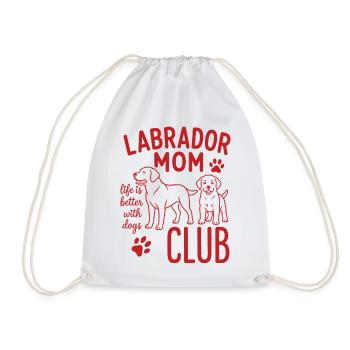 Labrador Mom Club Dog Mom Shirt - Drawstring Bag - white - Front