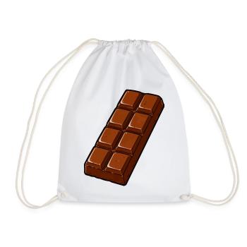 Chocolate Bar Cartoon Retro - Drawstring Bag - white - Front