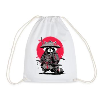 Waschbär-Samurai unter Crimson Moon - Turnbeutel - Weiß - Vorne