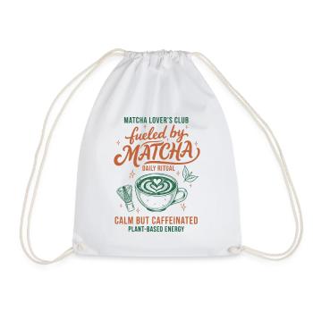 Matcha Lovers Club Angetrieben von Matcha Ruhe Aber - Turnbeutel - Weiß - Vorne