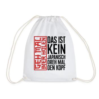 Das ist kein Japanisch Dreh mal den Kopf - Turnbeutel - Weiß - Vorne