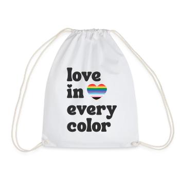 Love in every Color Pride LGBTQIA Regenbogen Herz - Turnbeutel - Weiß - Vorne