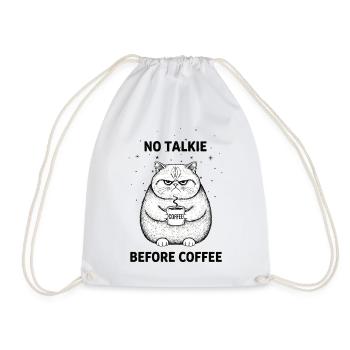 Kein Gespräch Vor Kaffee Liebhaber Katze - Turnbeutel - Weiß - Vorne