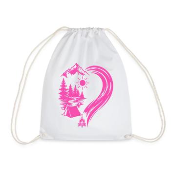 Camping Nature Adventure dans les Montagnes Heart - Sac de sport léger - blanc - Devant