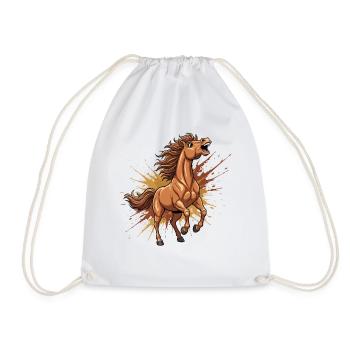 Cheval sauvage dans un flot de couleurs - Sac de sport léger - blanc - Devant
