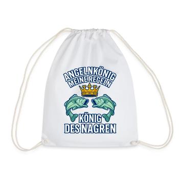 Angelkönig Meine Regeln Krone Fische Angler - Turnbeutel - Weiß - Vorne