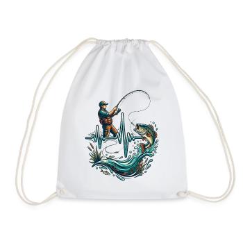 Pêche au battement de cœur Pêcheur ECG Poisson - Sac de sport léger - blanc - Devant