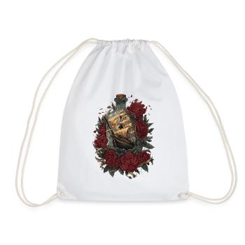 Navire en bouteille - Roses et liberté - Sac de sport léger - blanc - Devant