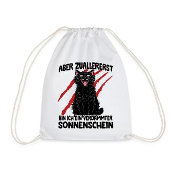 Chaos Katze schwarze Katze Zoomies Goblin Humor - Turnbeutel - Weiß - Vorne