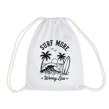 Surfez plus, inquiétez-vous, moins de vagues de vacances d’été - Sac de sport léger - blanc - Devant