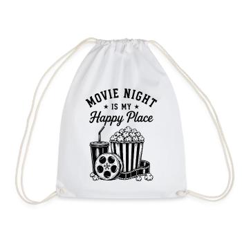 Movie Night is my Happy Place Kino Film Popcorn - Drawstring Bag - white - Front