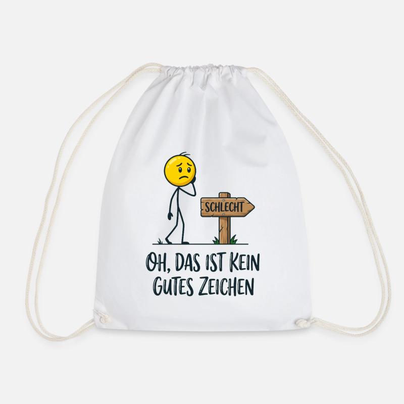 Kein gutes Zeichen Lustiges Strichmännchen - Turnbeutel - Weiß