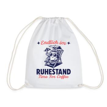 Endlich im Ruhestand Zeit für Kaffee - Turnbeutel - Weiß - Vorne