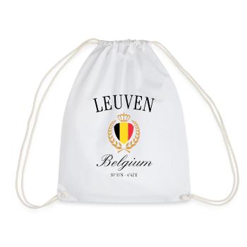 Lion Belgium Coat of Arms Crown – Travel Souvenir - Drawstring Bag - white - Front