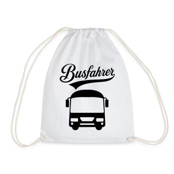 Occupation Bus Driver Text Design by Bus - Drawstring Bag - white - Front