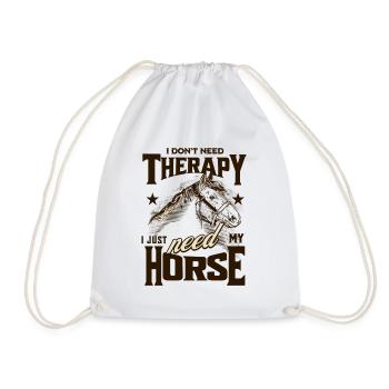 Horse Therapy Humor - Drawstring Bag - white - Front