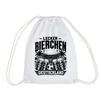 Lecker Bierchen Deutschland Fußball Liebe - Turnbeutel - Weiß - Vorne
