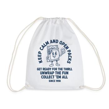 Keep Calm And Open Packs Collect Em All Trading - Drawstring Bag - white - Front