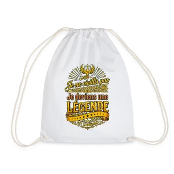 Je ne vieillis pas je deviens une légende Phénix - Sac de sport léger - blanc - Devant