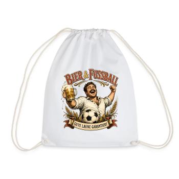 Bier & Fußball Jubler - Turnbeutel - Weiß - Vorne