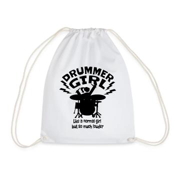 Drummer_Girl_Neu_2 - Drawstring Bag - white - Front