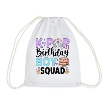 K-Pop Birthday Boy Squad - Drawstring Bag - white - Front