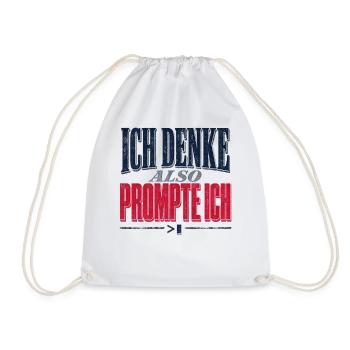 Ich Denke Also PromptIch - Turnbeutel - Weiß - Vorne