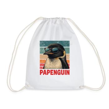 Papenguin Coole Papa-pinguin-retro-sonnenbrille - Turnbeutel - Weiß - Vorne